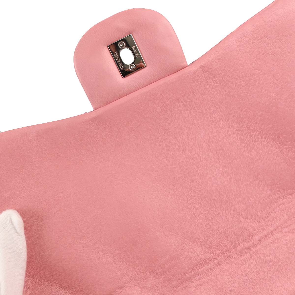 Chanel 2008-2009 Pink Lambskin Jumbo Classic Single Flap Shoulder Bag