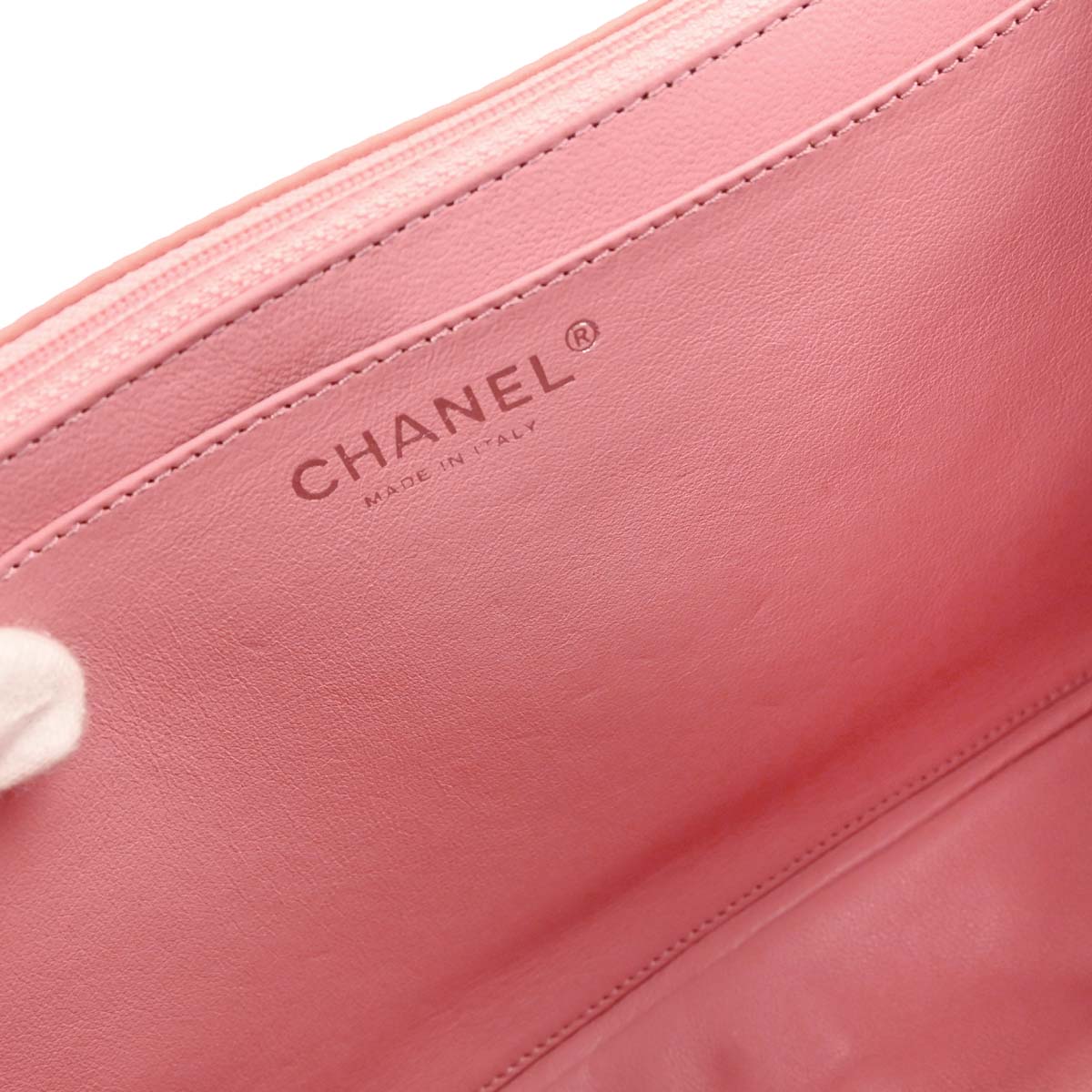 Chanel 2008-2009 Pink Lambskin Jumbo Classic Single Flap Shoulder Bag