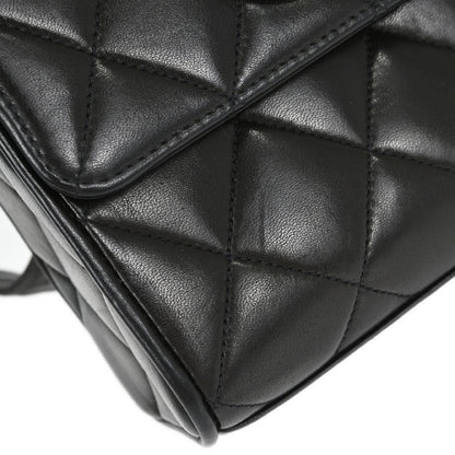 Chanel Black Lambskin Straight Flap Shoulder Bag