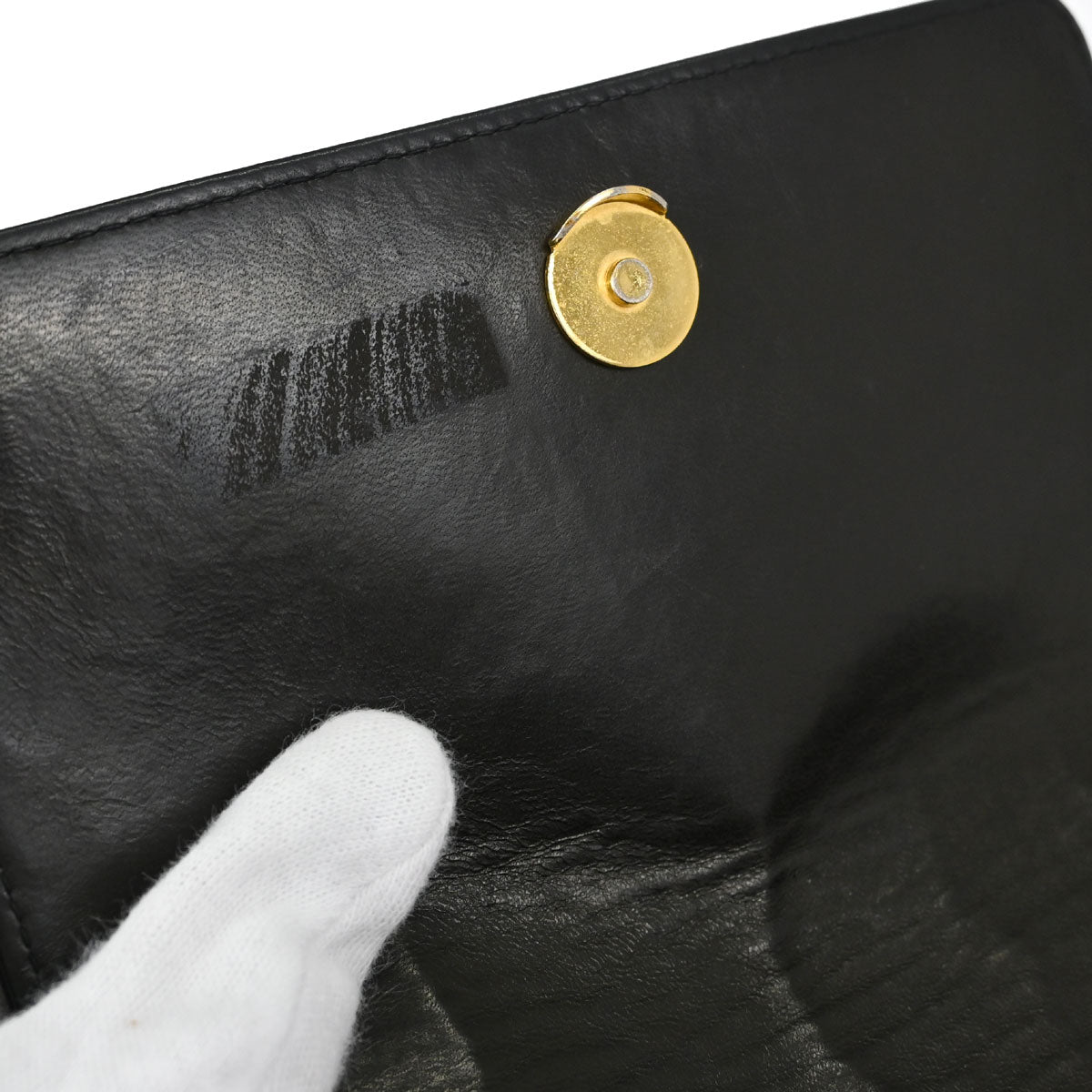 Chanel Black Lambskin Straight Flap Shoulder Bag