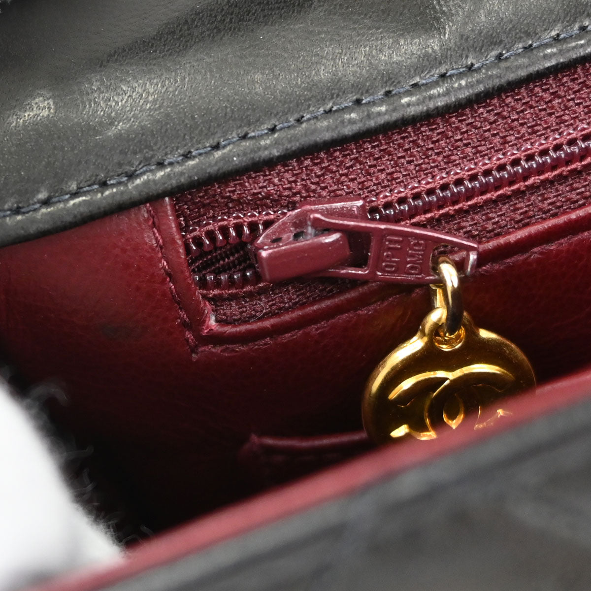 Chanel Black Lambskin Straight Flap Shoulder Bag