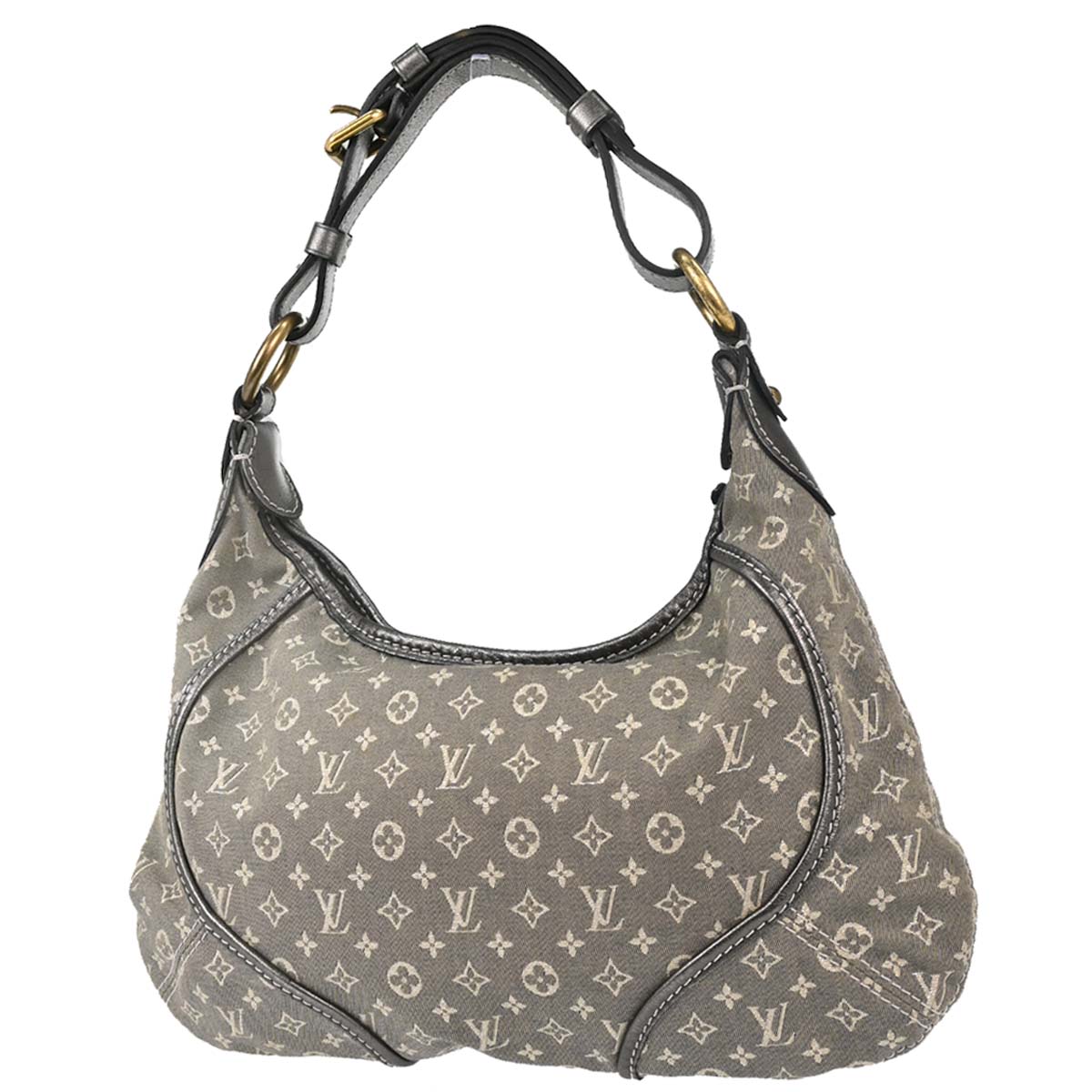 Louis Vuitton Gray Monogram Mini Lin Manon PM Hobo Handbag M95620