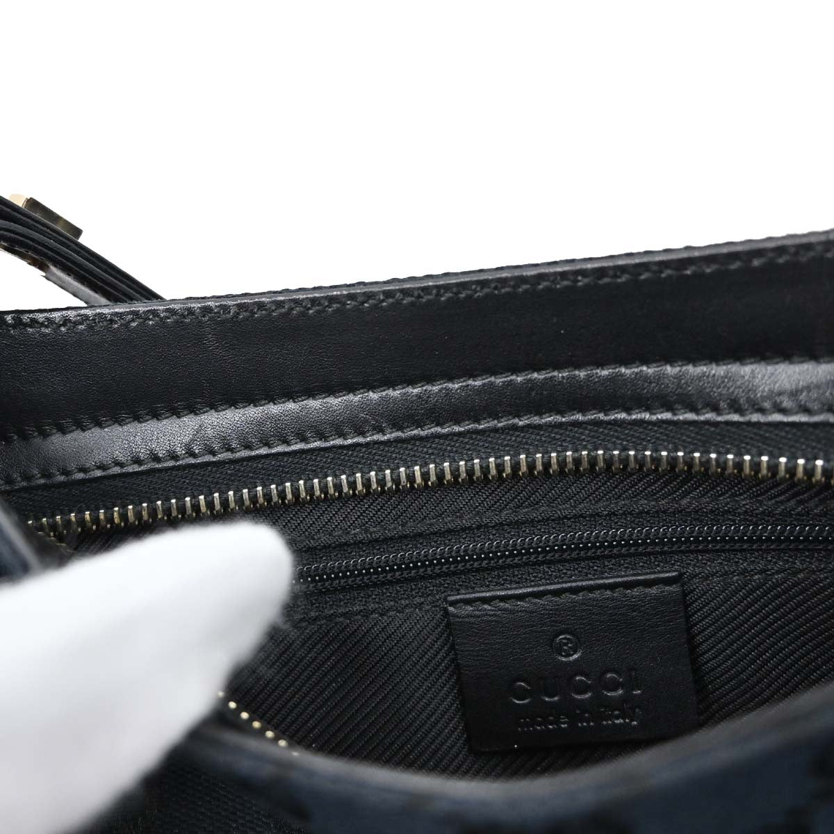 Gucci Black Canvas GG Handbag