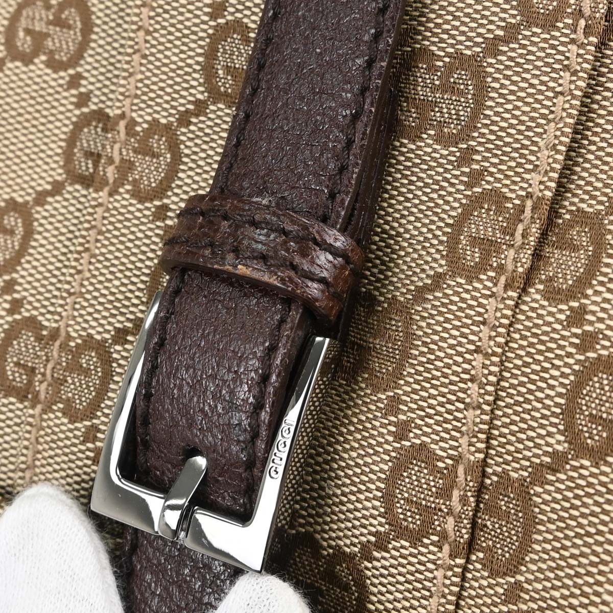 Gucci Beige Canvas GG Hobo Handbag