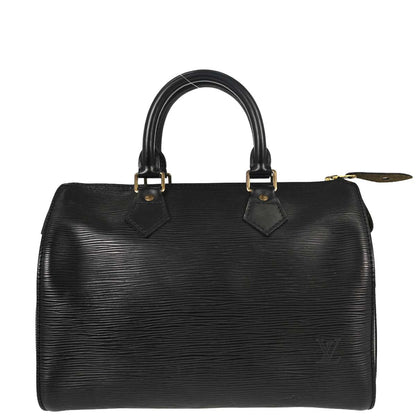 Louis Vuitton Black Epi Speedy 25 Handbag M43012
