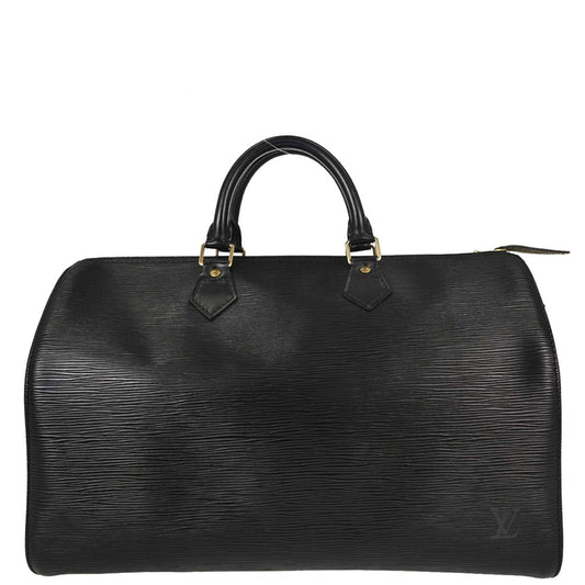 Louis Vuitton Black Epi Speedy 35 Handbag M42992