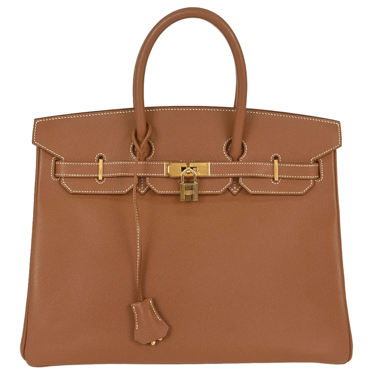 Hermes Gold Courchevel Birkin 35 Handbag