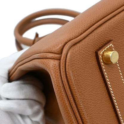Hermes Gold Courchevel Birkin 35 Handbag