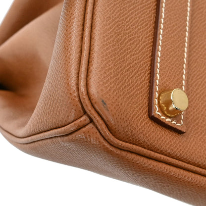 Hermes Gold Courchevel Birkin 35 Handbag