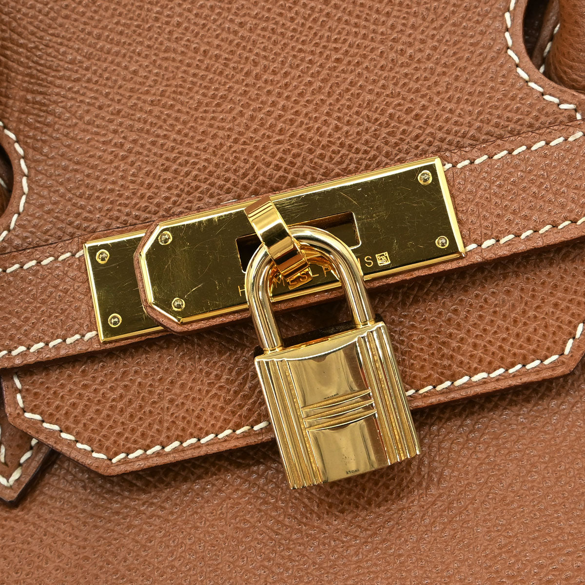 Hermes Gold Courchevel Birkin 35 Handbag