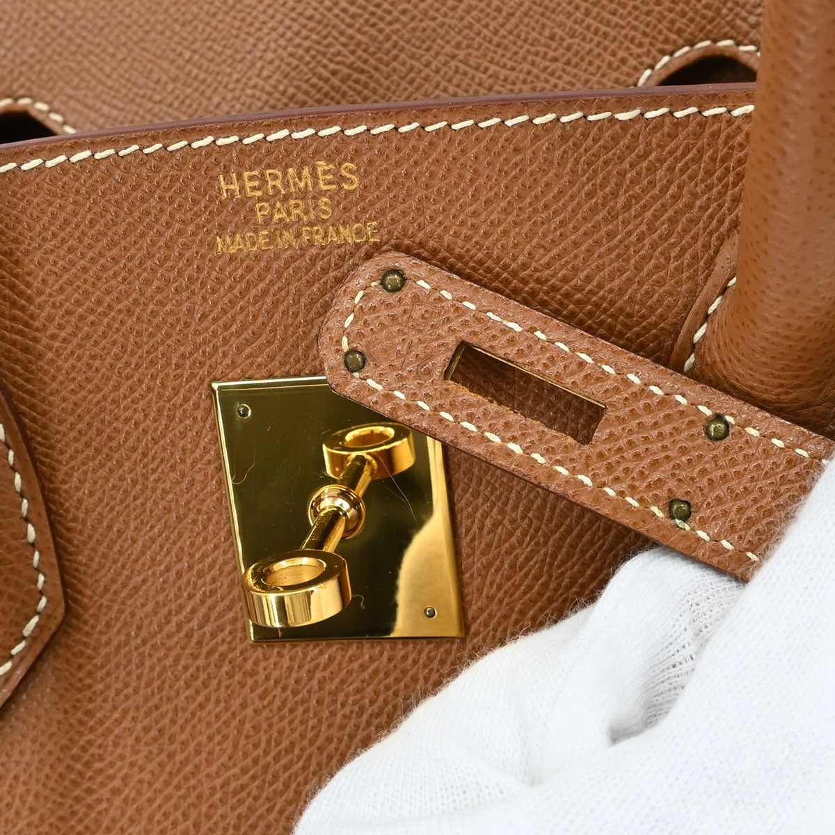 Hermes Gold Courchevel Birkin 35 Handbag
