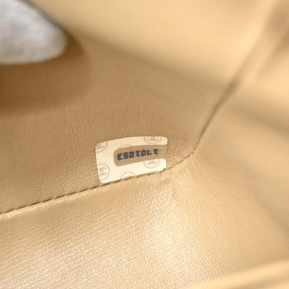 Chanel 1989-1991 Beige Lambskin Turnlock Small Full Flap Shoulder Bag