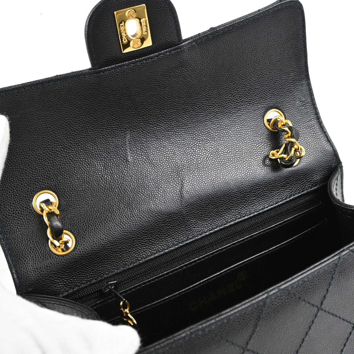 Chanel Black Caviar Skin Shoulder Bag