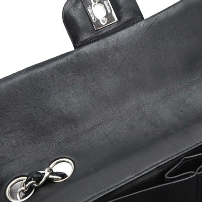 Chanel 2006-2008 Black Perforated Lambskin East West Shoulder Bag