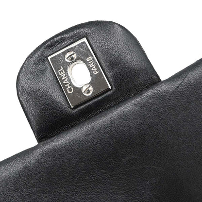 Chanel 2006-2008 Black Perforated Lambskin East West Shoulder Bag