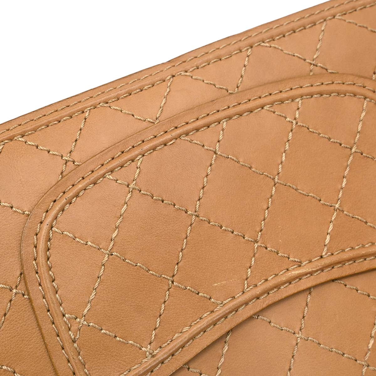 Chanel Brown Calfskin Wild Stitch Shoulder Bag