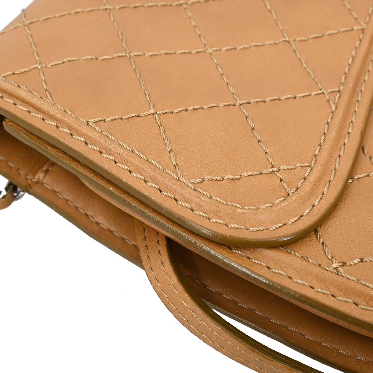 Chanel Brown Calfskin Wild Stitch Shoulder Bag
