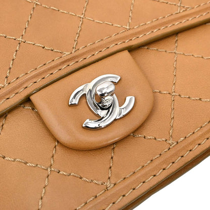 Chanel Brown Calfskin Wild Stitch Shoulder Bag