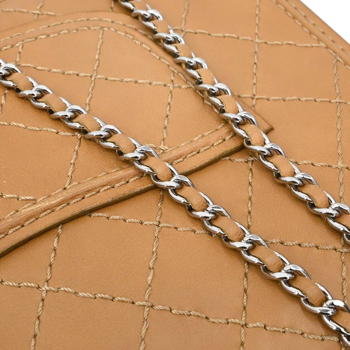 Chanel Brown Calfskin Wild Stitch Shoulder Bag