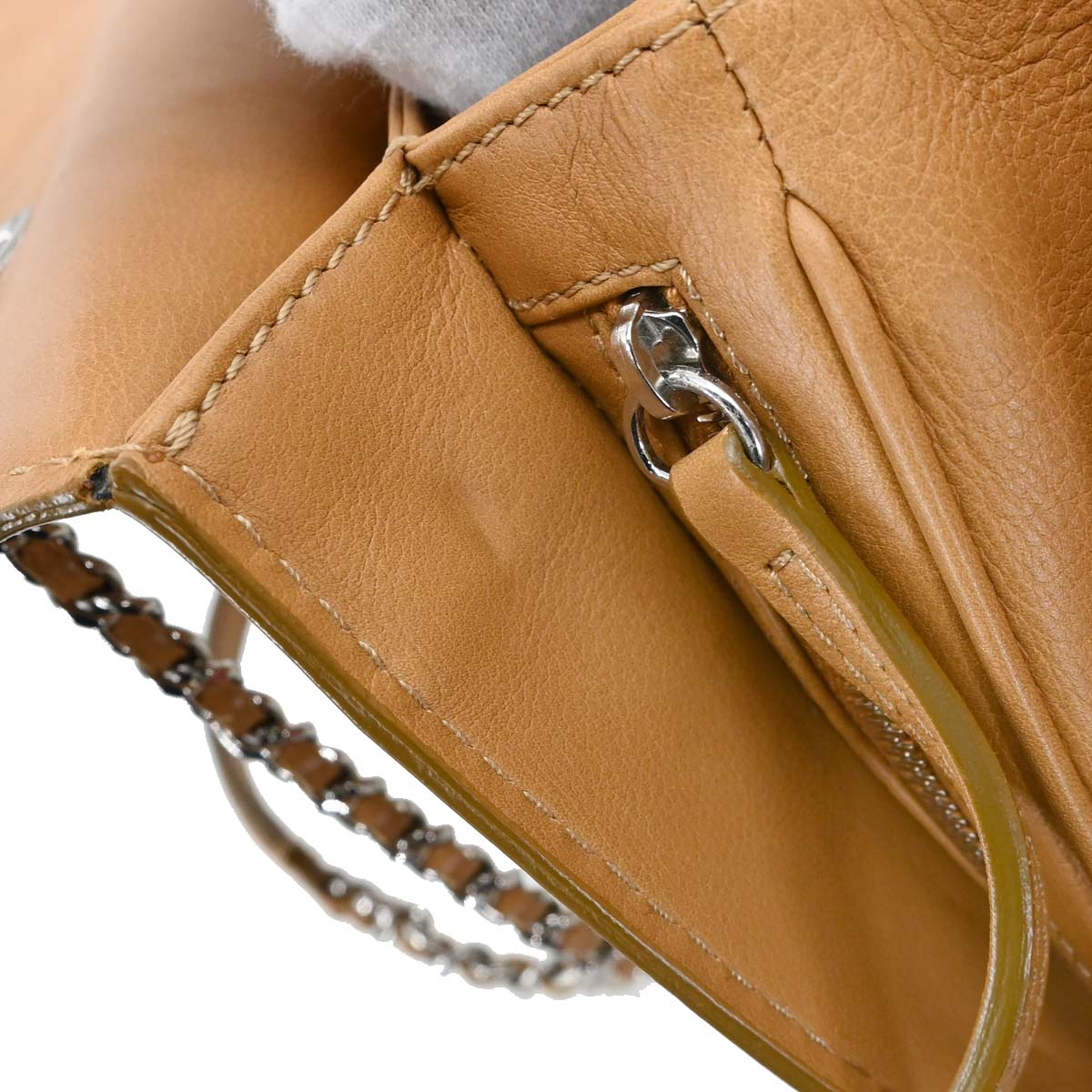 Chanel Brown Calfskin Wild Stitch Shoulder Bag