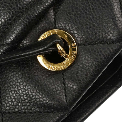 Chanel Black Caviar Skin Timeless Shopping Tote Chain Handbag