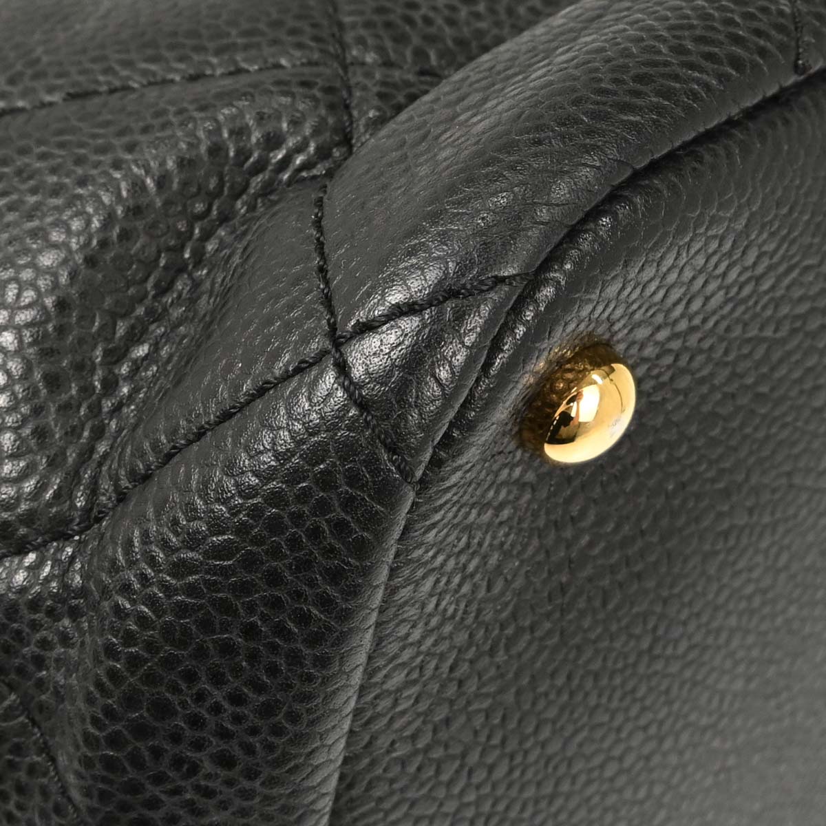Chanel Black Caviar Skin Timeless Shopping Tote Chain Handbag