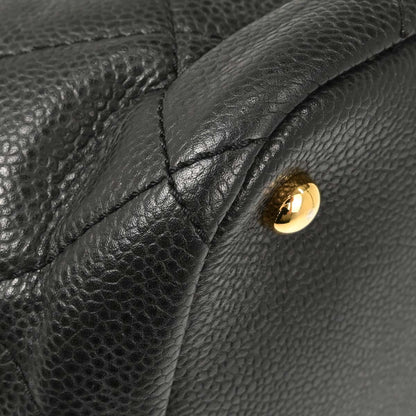 Chanel Black Caviar Skin Timeless Shopping Tote Chain Handbag