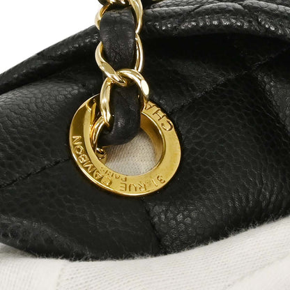 Chanel Black Caviar Skin Timeless Shopping Tote Chain Handbag