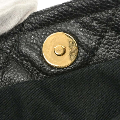 Chanel Black Caviar Skin Timeless Shopping Tote Chain Handbag