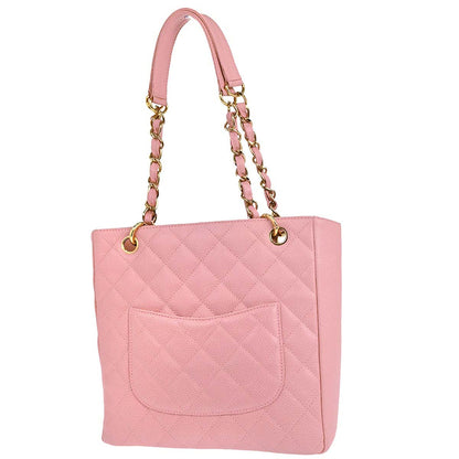 Chanel 2003-2004 Pink Caviar Skin Petite Shopping Tote PST Chain Handbag