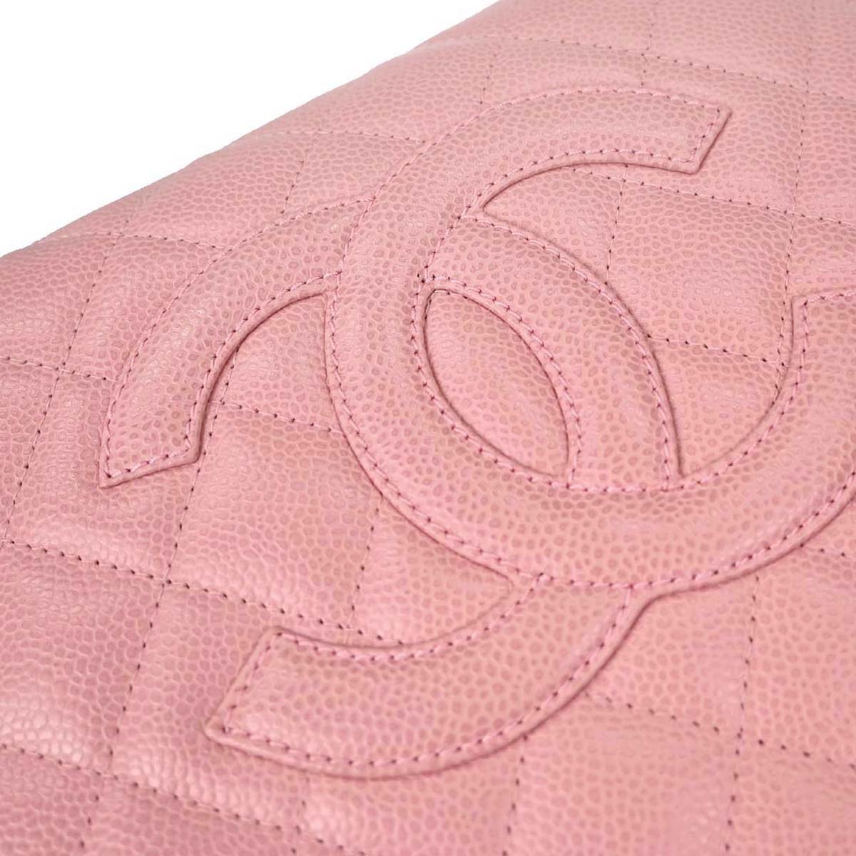 Chanel 2003-2004 Pink Caviar Skin Petite Shopping Tote PST Chain Handbag
