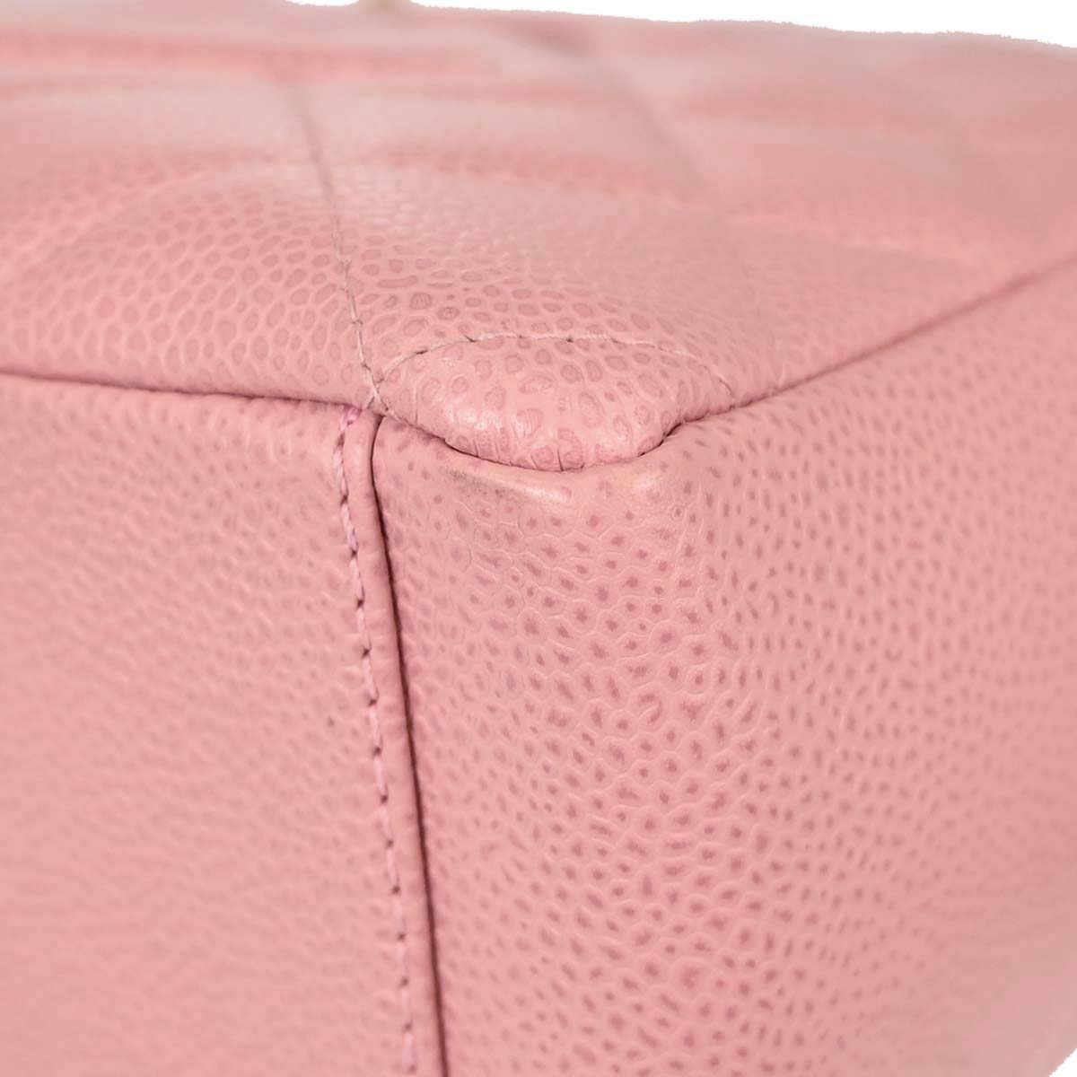 Chanel 2003-2004 Pink Caviar Skin Petite Shopping Tote PST Chain Handbag