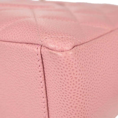 Chanel 2003-2004 Pink Caviar Skin Petite Shopping Tote PST Chain Handbag