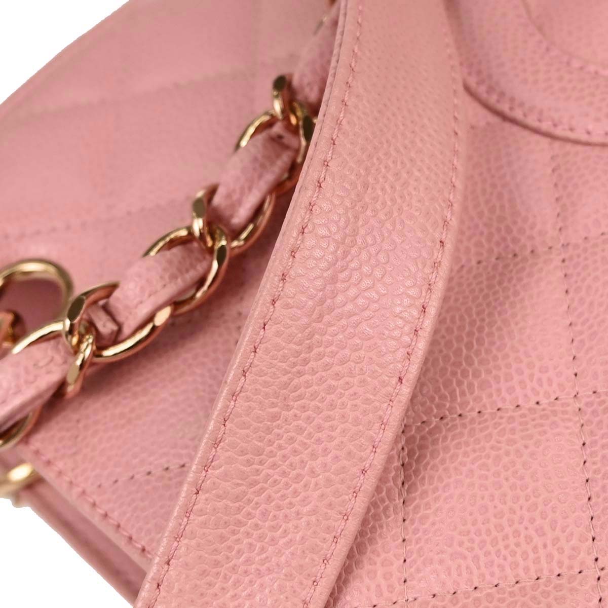 Chanel 2003-2004 Pink Caviar Skin Petite Shopping Tote PST Chain Handbag