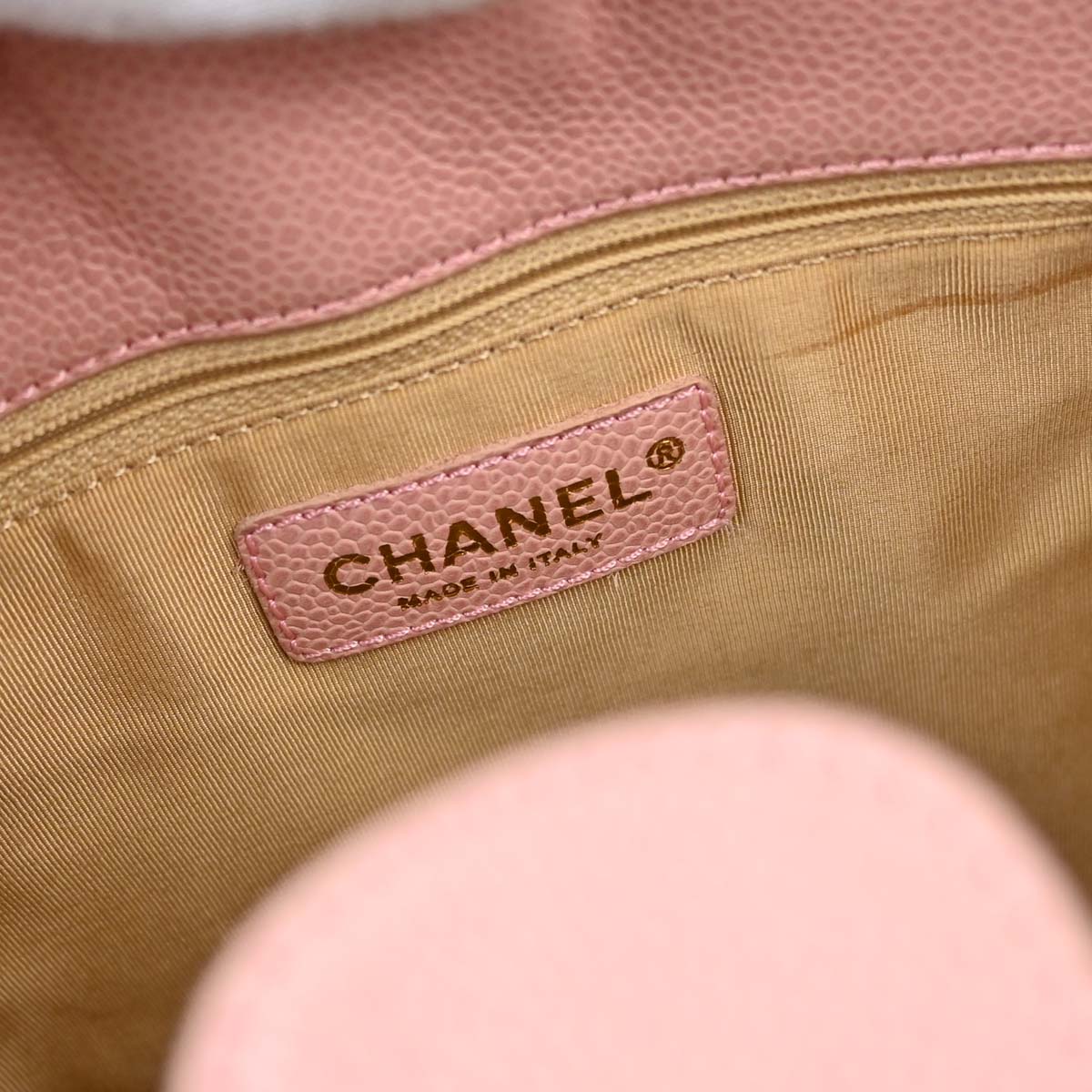 Chanel 2003-2004 Pink Caviar Skin Petite Shopping Tote PST Chain Handbag