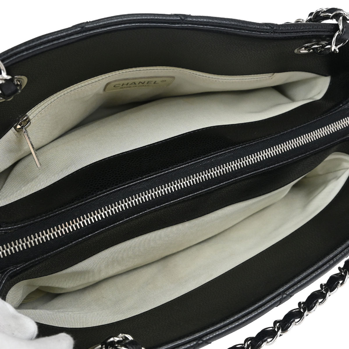Chanel Black Caviar Skin Timeless Tote Bag