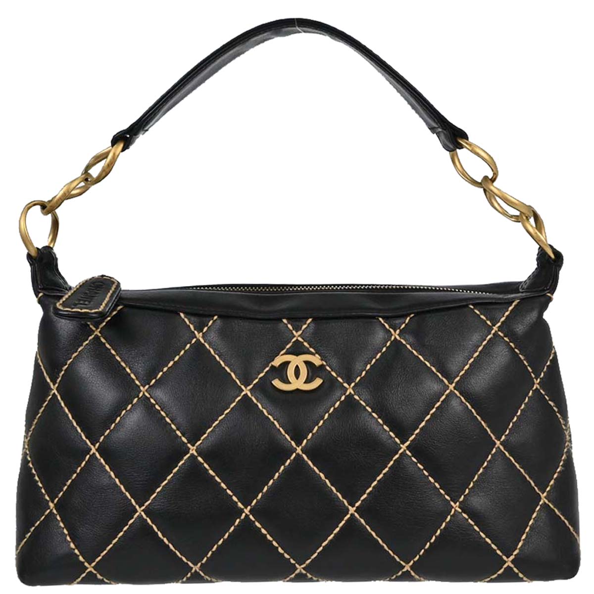 Chanel 2005-2006 Black Calfskin Wild Stitch Handbag