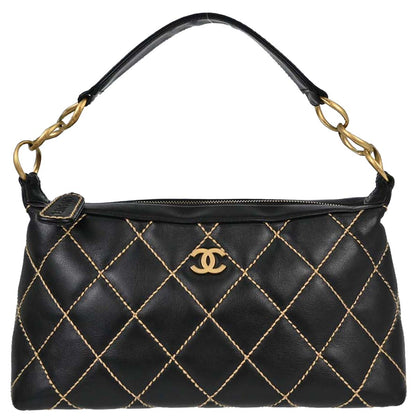 Chanel 2005-2006 Black Calfskin Wild Stitch Handbag