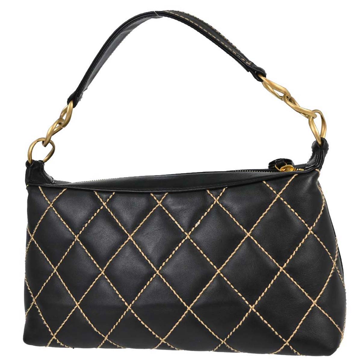 Chanel 2005-2006 Black Calfskin Wild Stitch Handbag