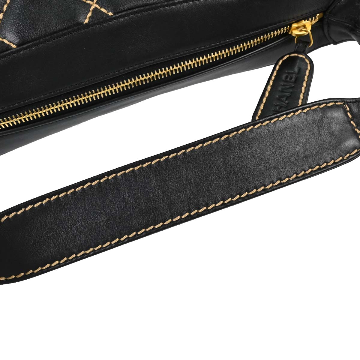 Chanel 2005-2006 Black Calfskin Wild Stitch Handbag