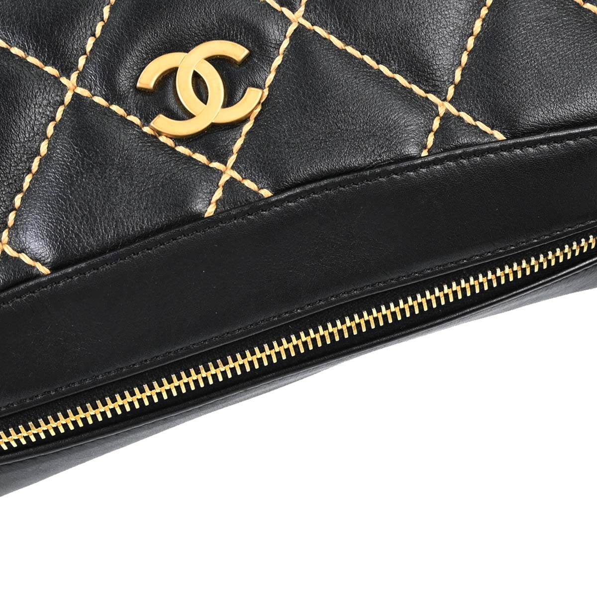 Chanel 2005-2006 Black Calfskin Wild Stitch Handbag