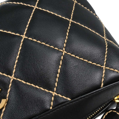 Chanel 2005-2006 Black Calfskin Wild Stitch Handbag