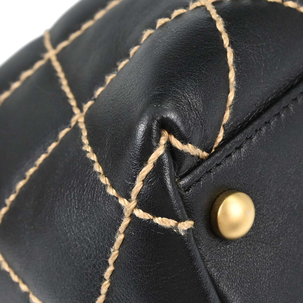 Chanel 2005-2006 Black Calfskin Wild Stitch Handbag