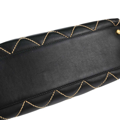 Chanel 2005-2006 Black Calfskin Wild Stitch Handbag