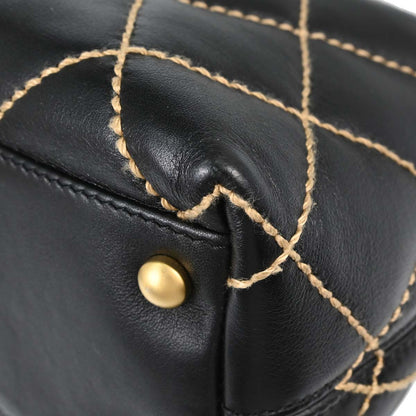 Chanel 2005-2006 Black Calfskin Wild Stitch Handbag