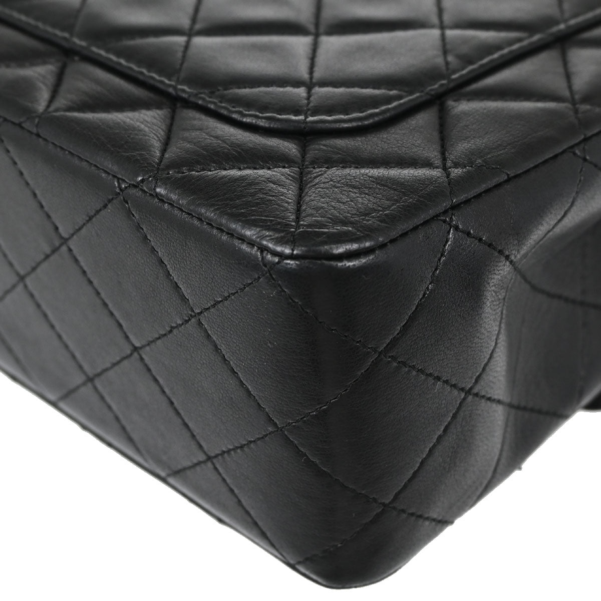 Chanel Black Lambskin Double Flap Shoulder Bag