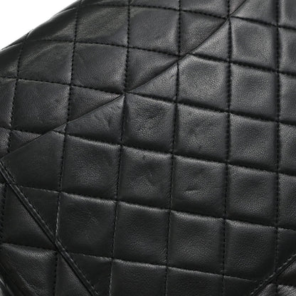 Chanel Black Lambskin Double Flap Shoulder Bag
