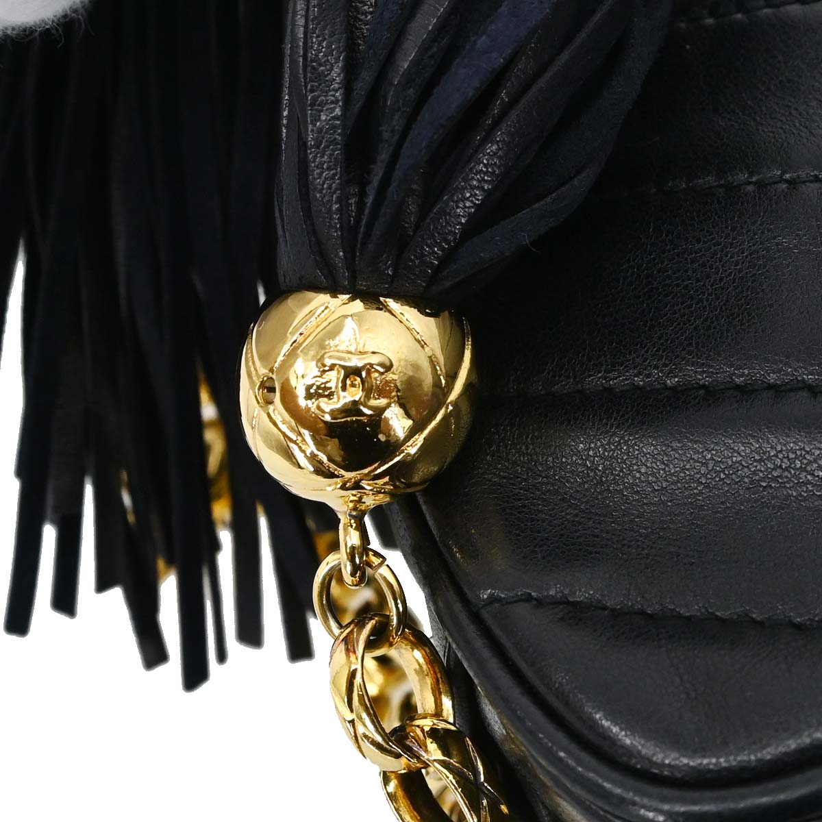 Chanel 1991-1994 Black Lambskin Chevron Camera Bag Small
