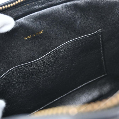 Chanel 1991-1994 Black Lambskin Chevron Camera Bag Small