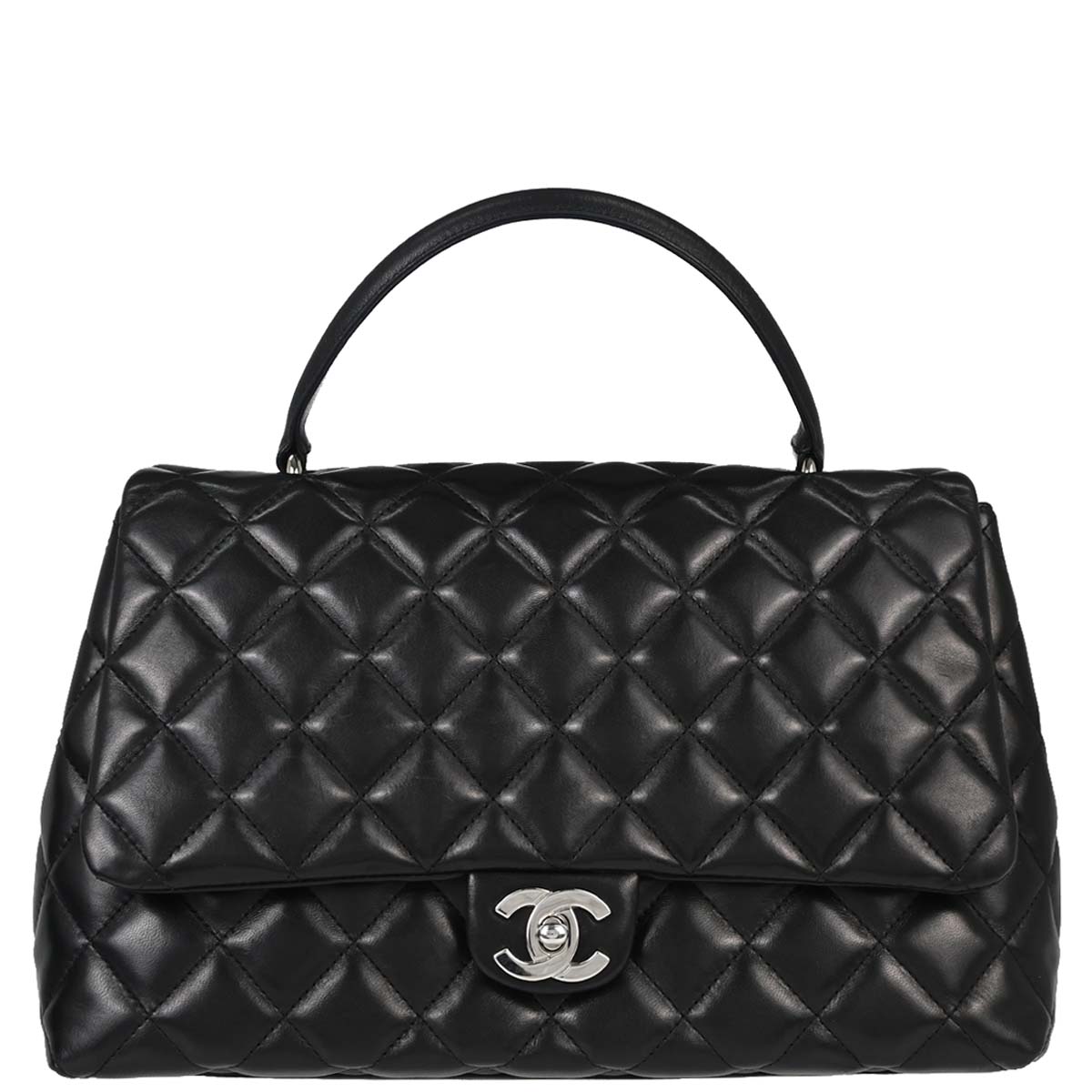 Chanel 2005-2006 Black Lambskin Top Handle Handbag